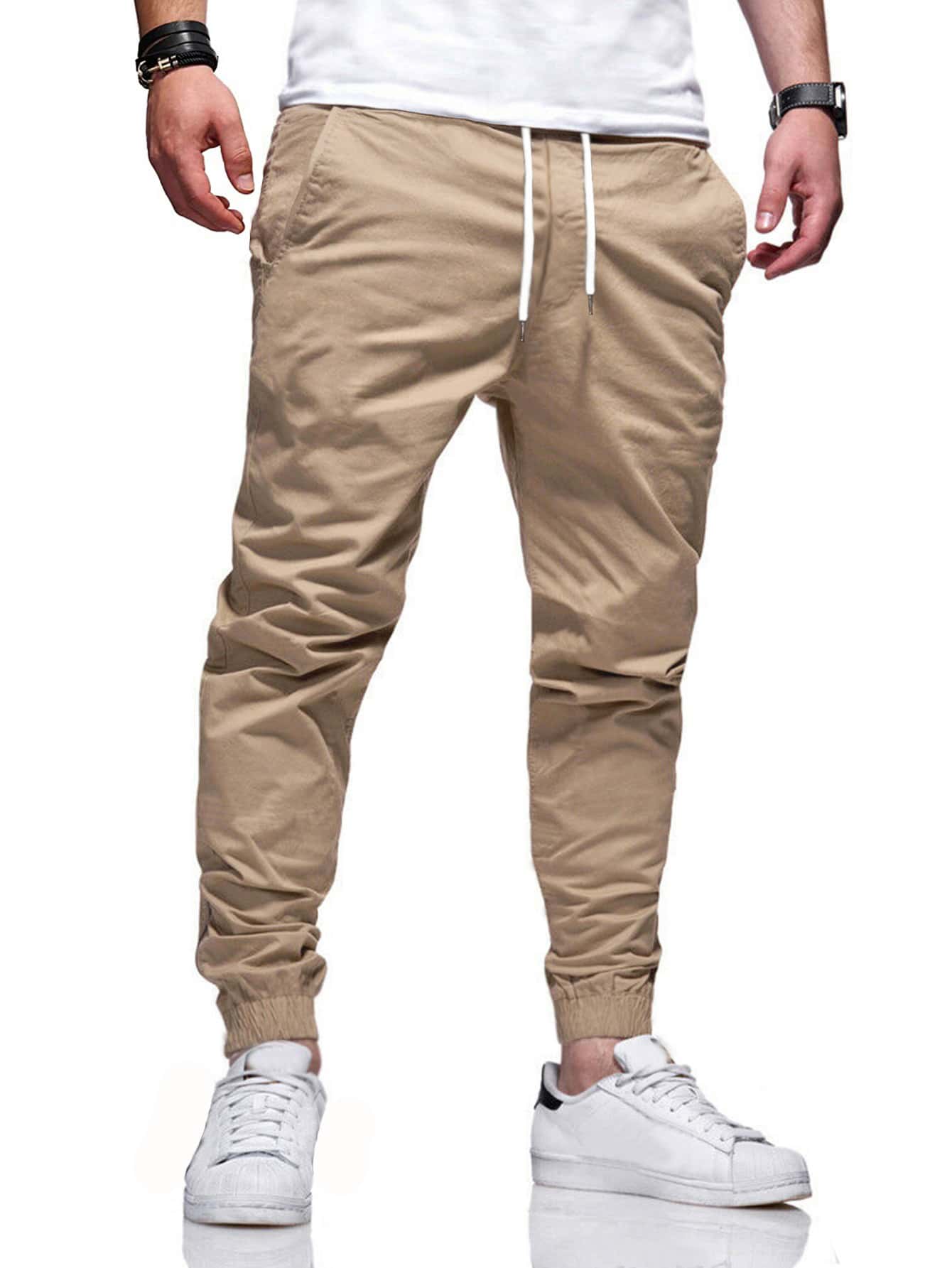 Manfinity Men 2pcs Drawstring Waist Slant Pocket Pants