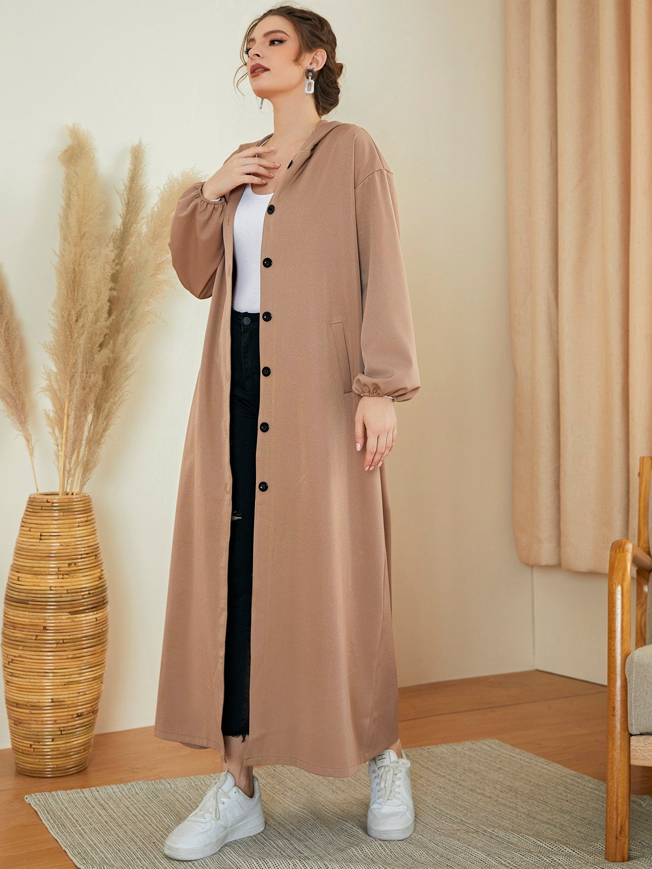 Mulvari Women's Single-breasted Arab Abaya