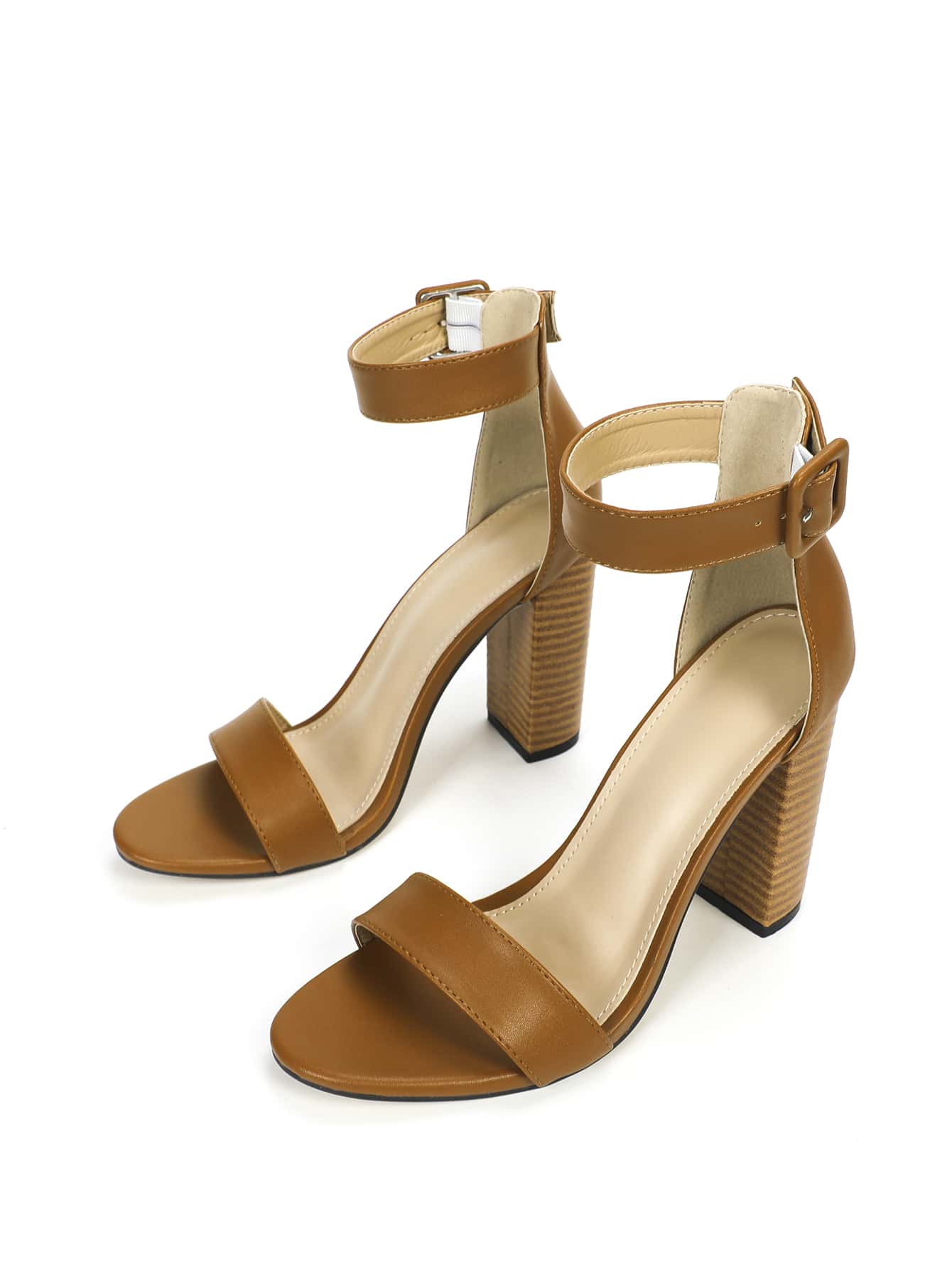 Women Minimalist Chunky Heeled Ankle Strap Sandals, Elegant Summer Heeled Sandals