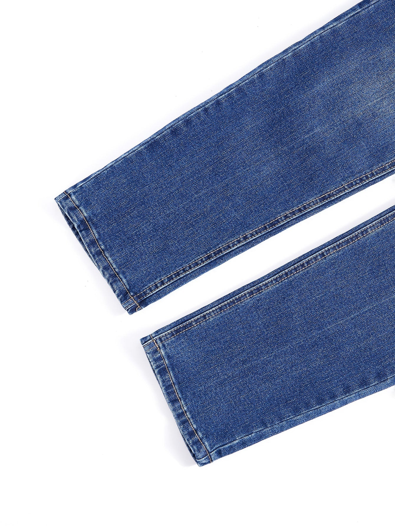 Men Slant Pocket Bleach Wash Jeans