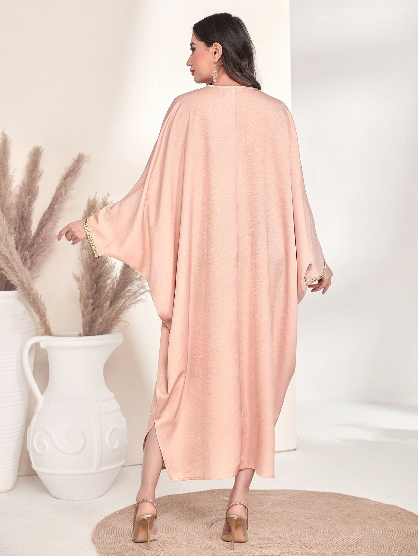 Najma Tape Trim Batwing Sleeve Kaftan