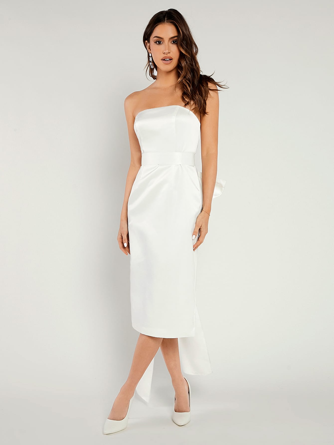 Belle Solid Tube Wedding Dress