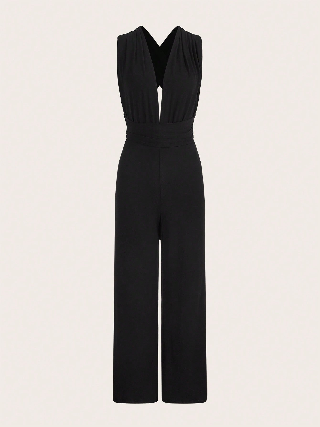 BIZwear Multi Way Open Back Wide Leg Jumpsuit Workwear