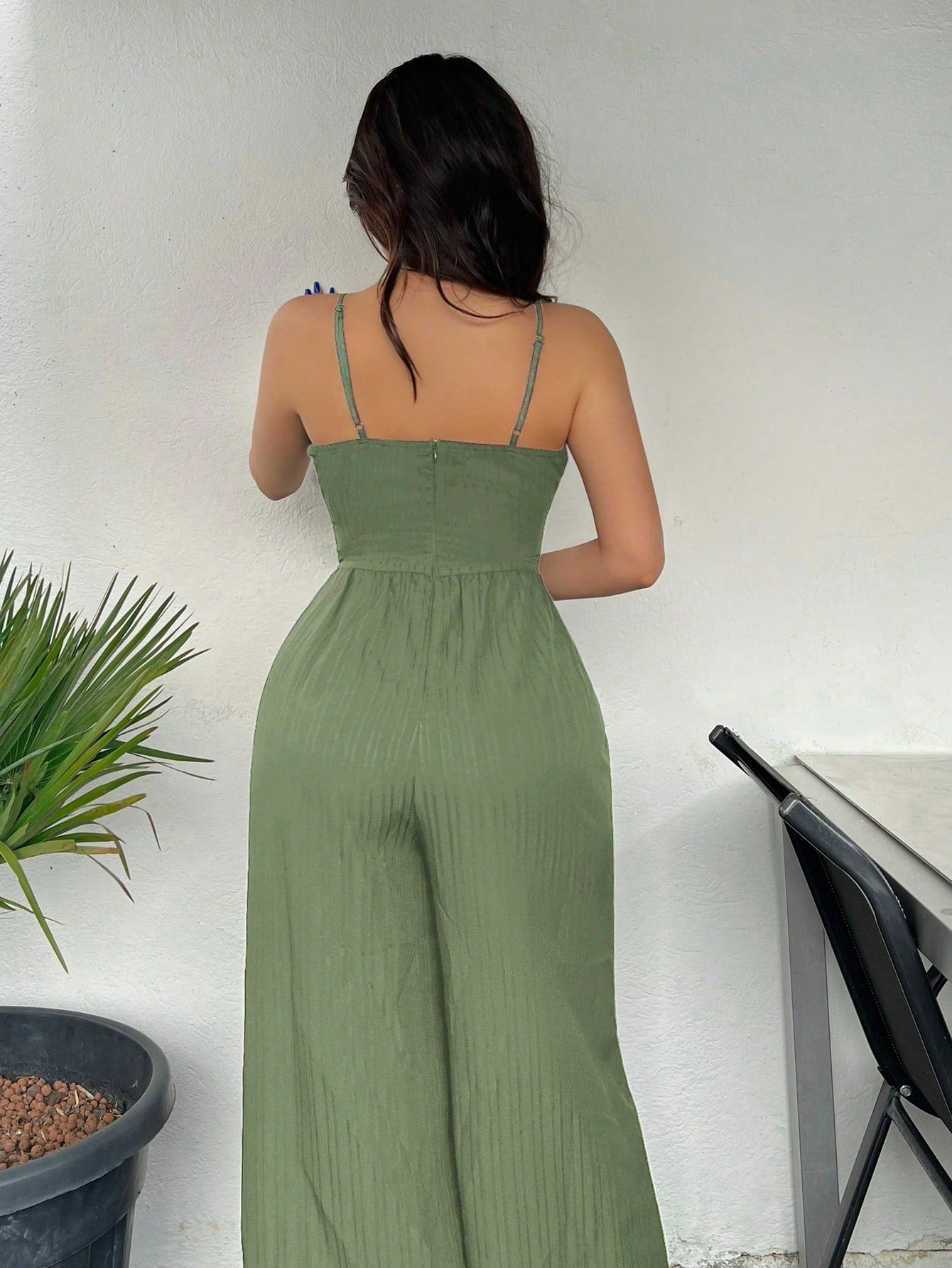 VCAY Solid Wide Leg Cami Jumpsuit