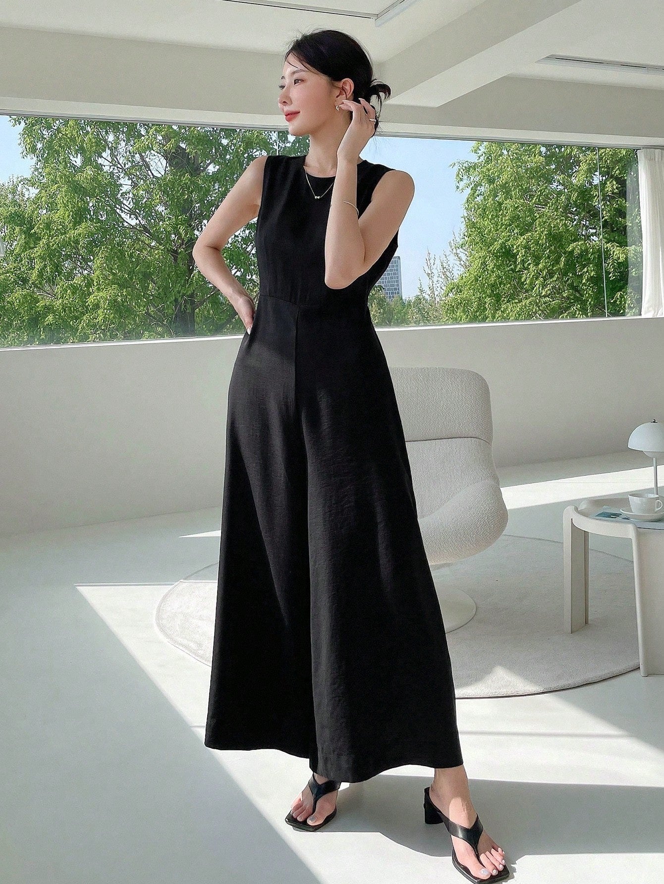 DAZY Solid Wide Leg Jumpsuit