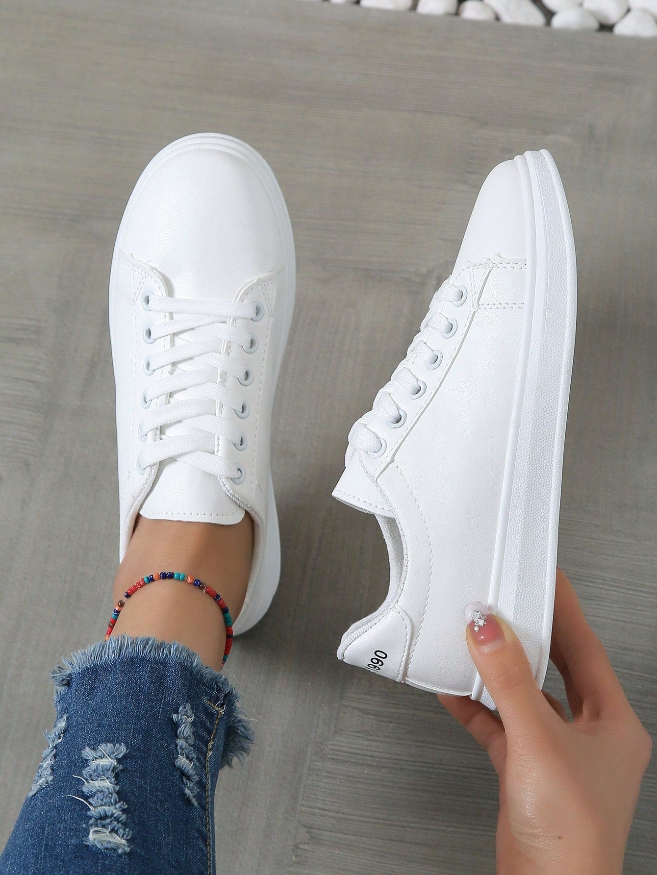 Sporty Sneakers For Women, Letter Graphic Lace-up Front Skate Shoes