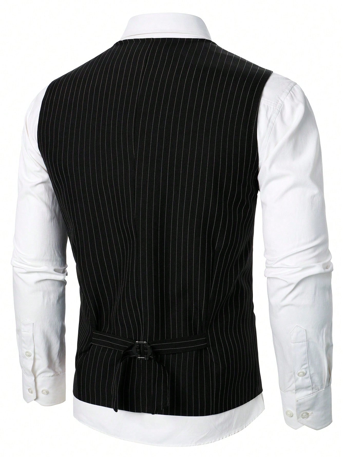 Manfinity Mode Men 1pc Vertical Striped Waistcoat & 1pc Suit Pants