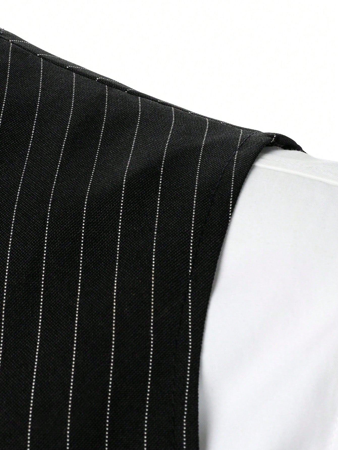 Manfinity Mode Men 1pc Vertical Striped Waistcoat & 1pc Suit Pants