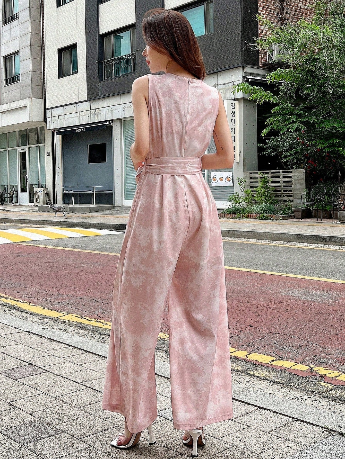 DAZY Tie Dye Belted Wide Leg Jumpsuit