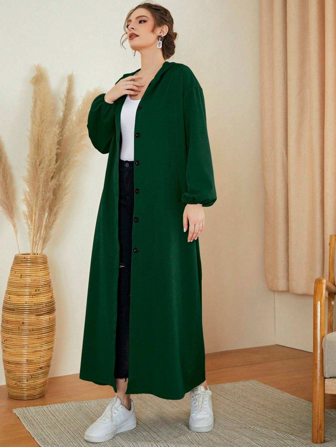 Mulvari Women's Single-breasted Arab Abaya