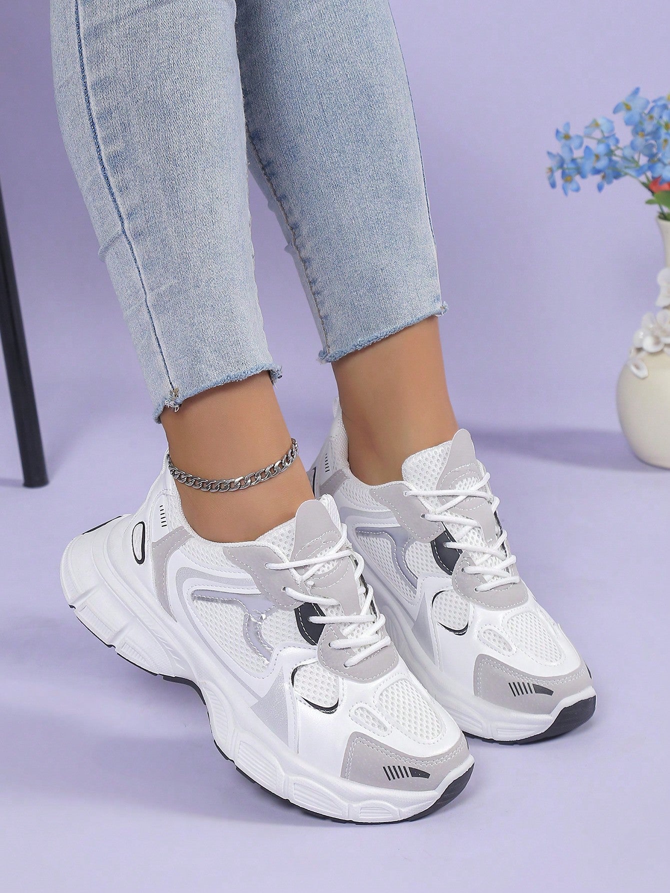 Women's Fashionable And Comfortable Chunky Sneakers For Outdoor Wear