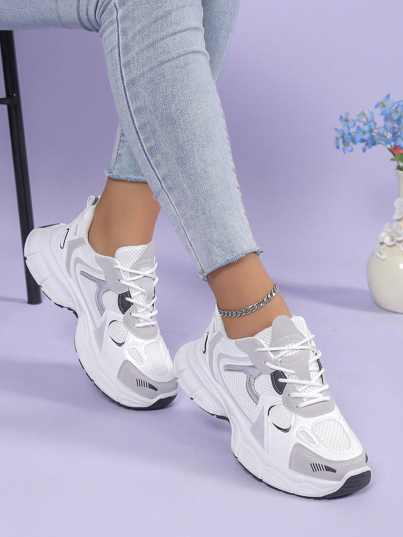 Women's Fashionable And Comfortable Chunky Sneakers For Outdoor Wear