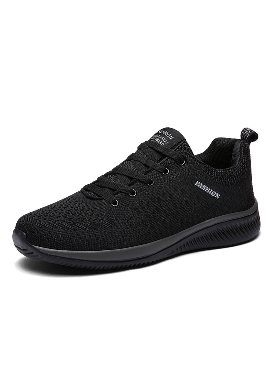 Autumn Breathable Men's Knit Mesh Sneakers Fashion Sports Casual Lightweight Running Shoes