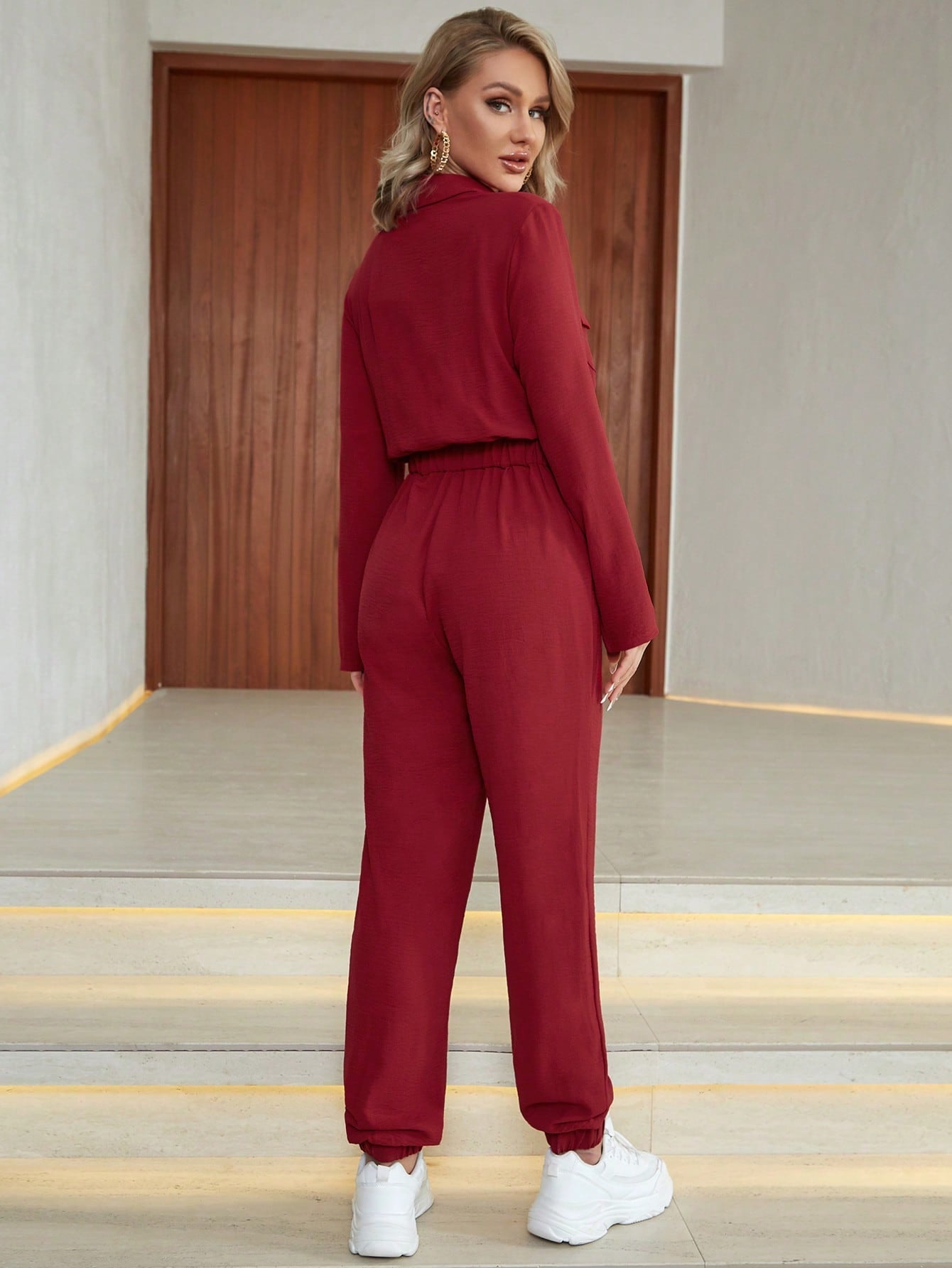 Eilly Bazar Flap Pocket Knot Front Jumpsuit