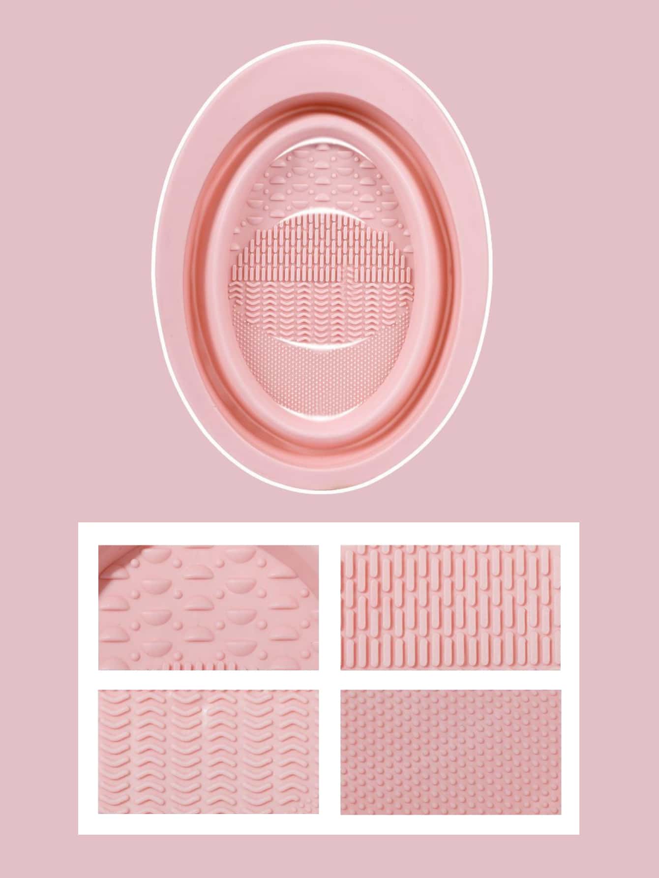 1pc Foldable Makeup Brush Cleaning Mat, Cosmetic Tool Cleaning Pad