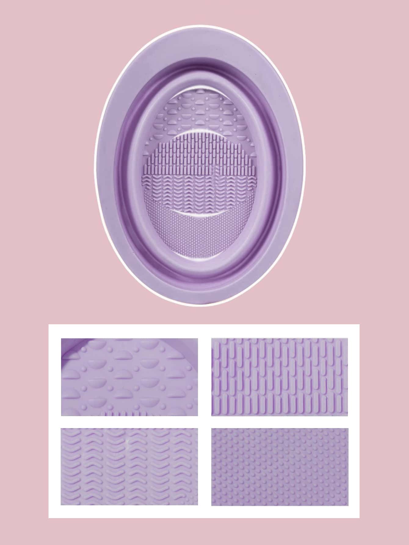 1pc Foldable Makeup Brush Cleaning Mat, Cosmetic Tool Cleaning Pad