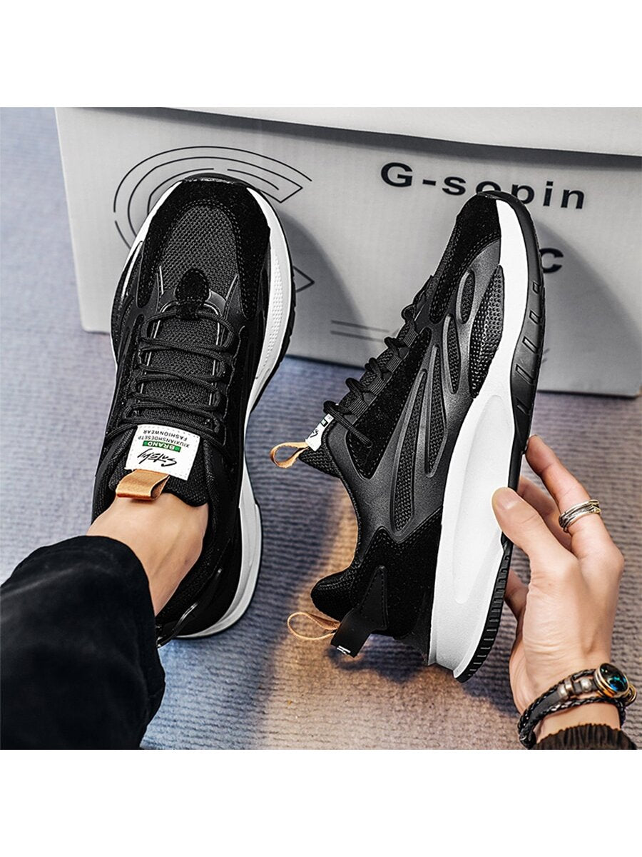 Men's Comfortable Anti-wear Shock Absorbing Front Tie Low Cut Sneakers