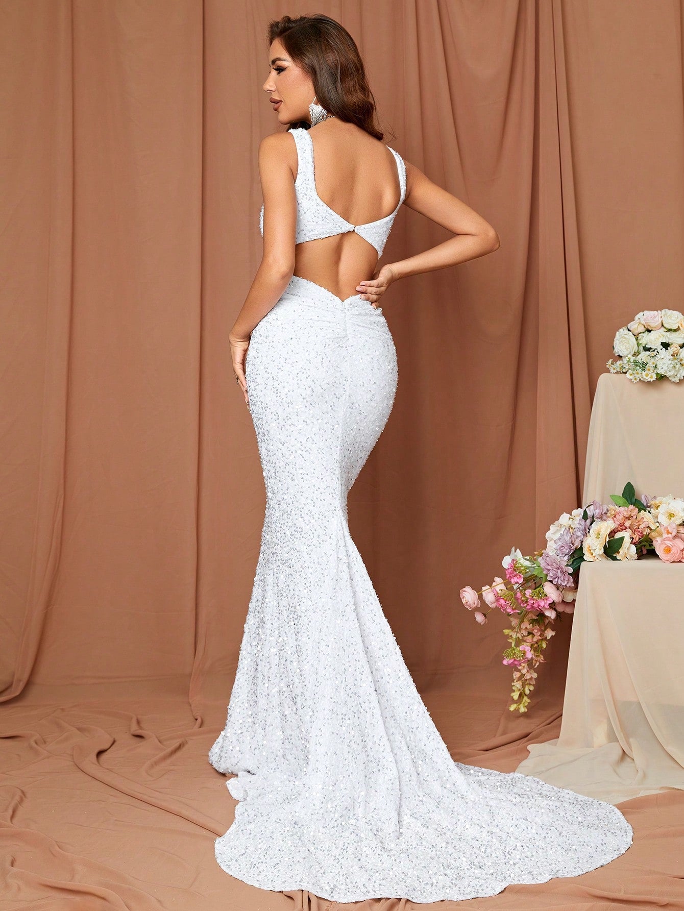 LOVE&LEMONADE Mermaid Hem Sequin Wedding Dress