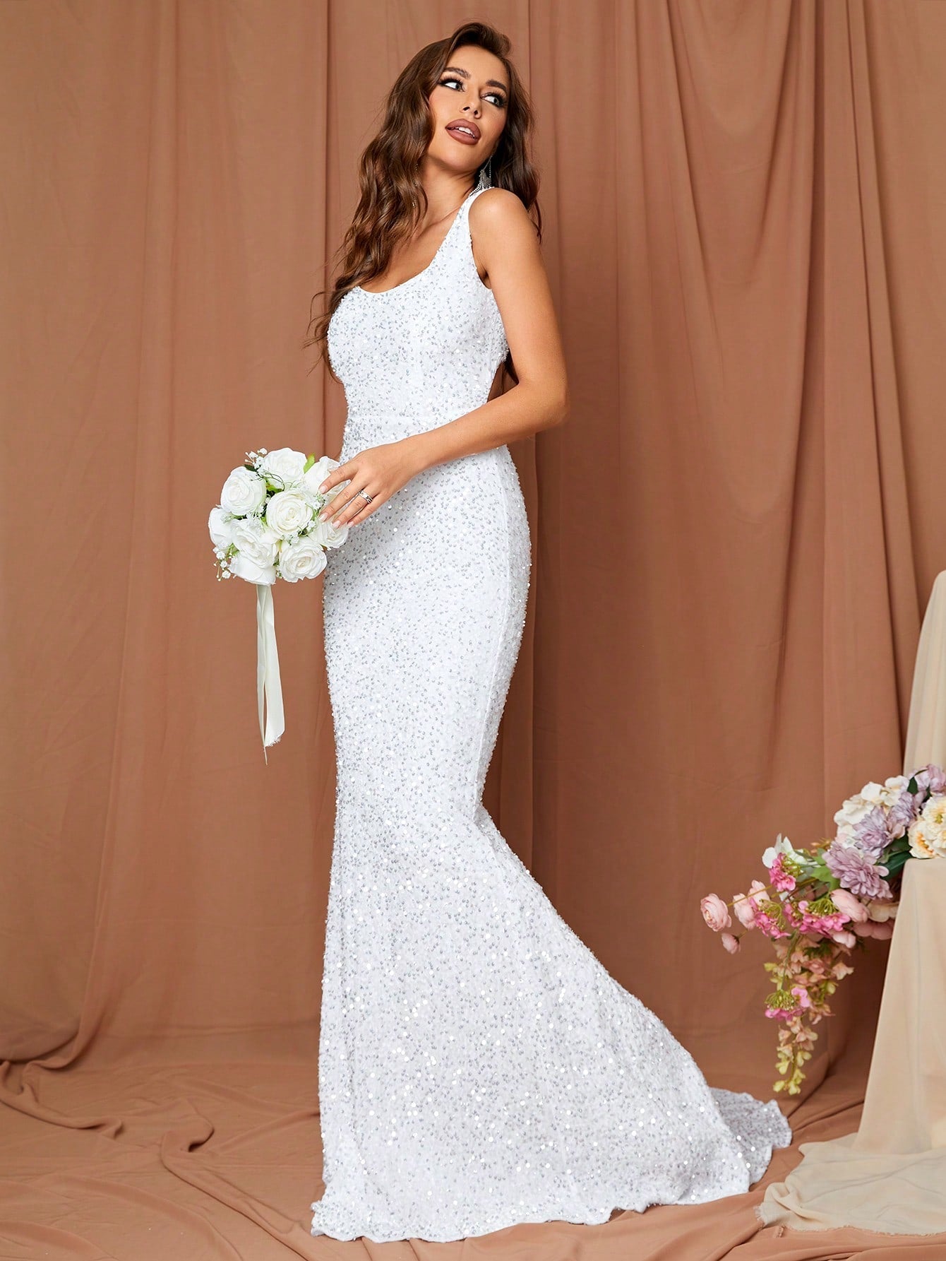 LOVE&LEMONADE Mermaid Hem Sequin Wedding Dress