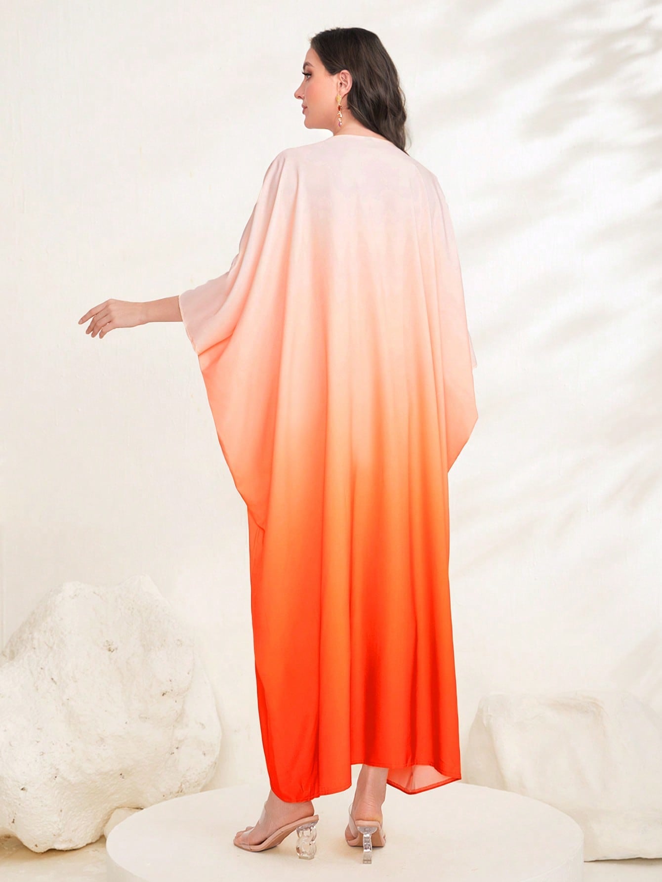 Najma Ombre Print Batwing Sleeve Kaftan