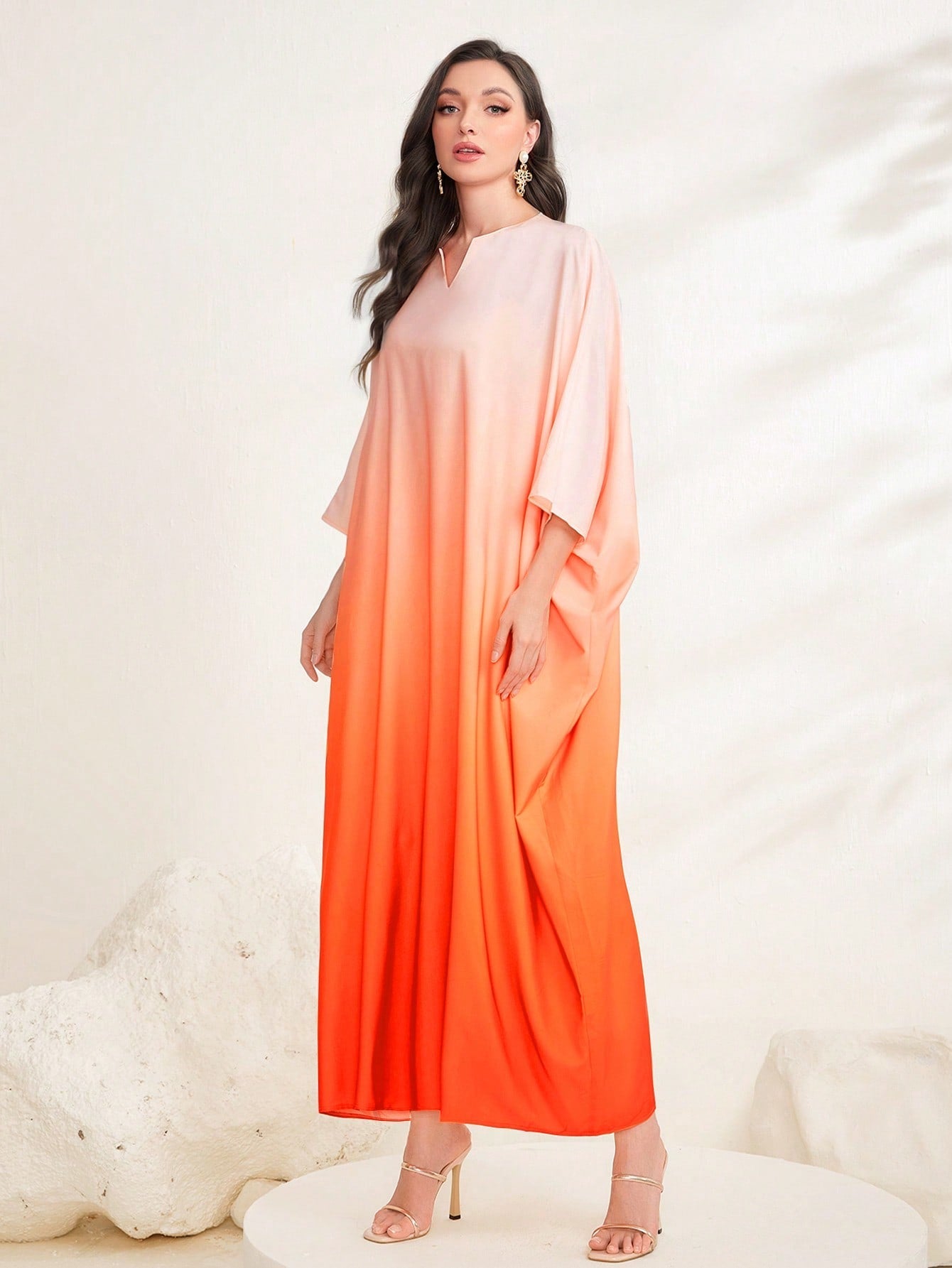 Najma Ombre Print Batwing Sleeve Kaftan