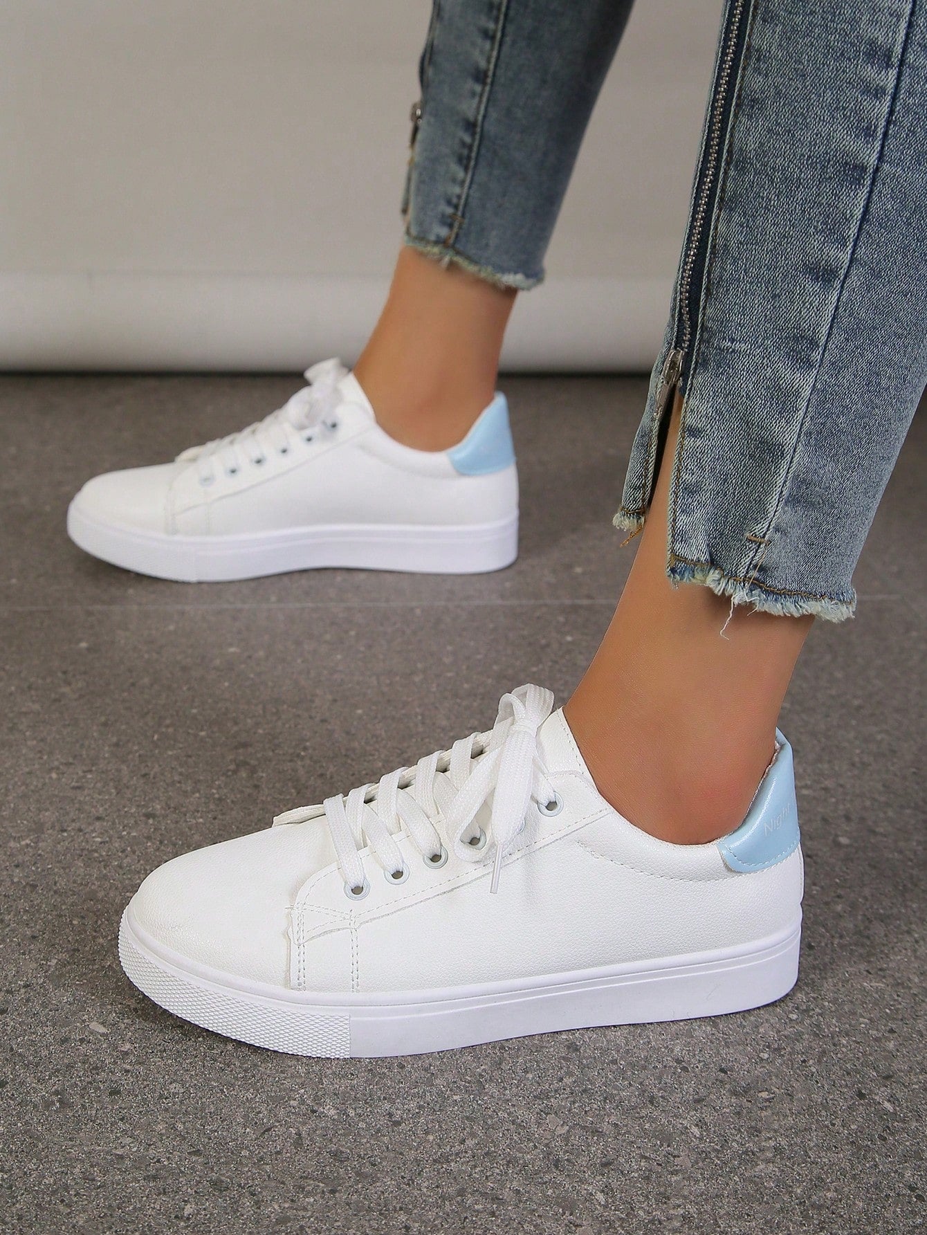 Sporty Sneakers For Women, Letter Graphic Lace-up Front Skate Shoes