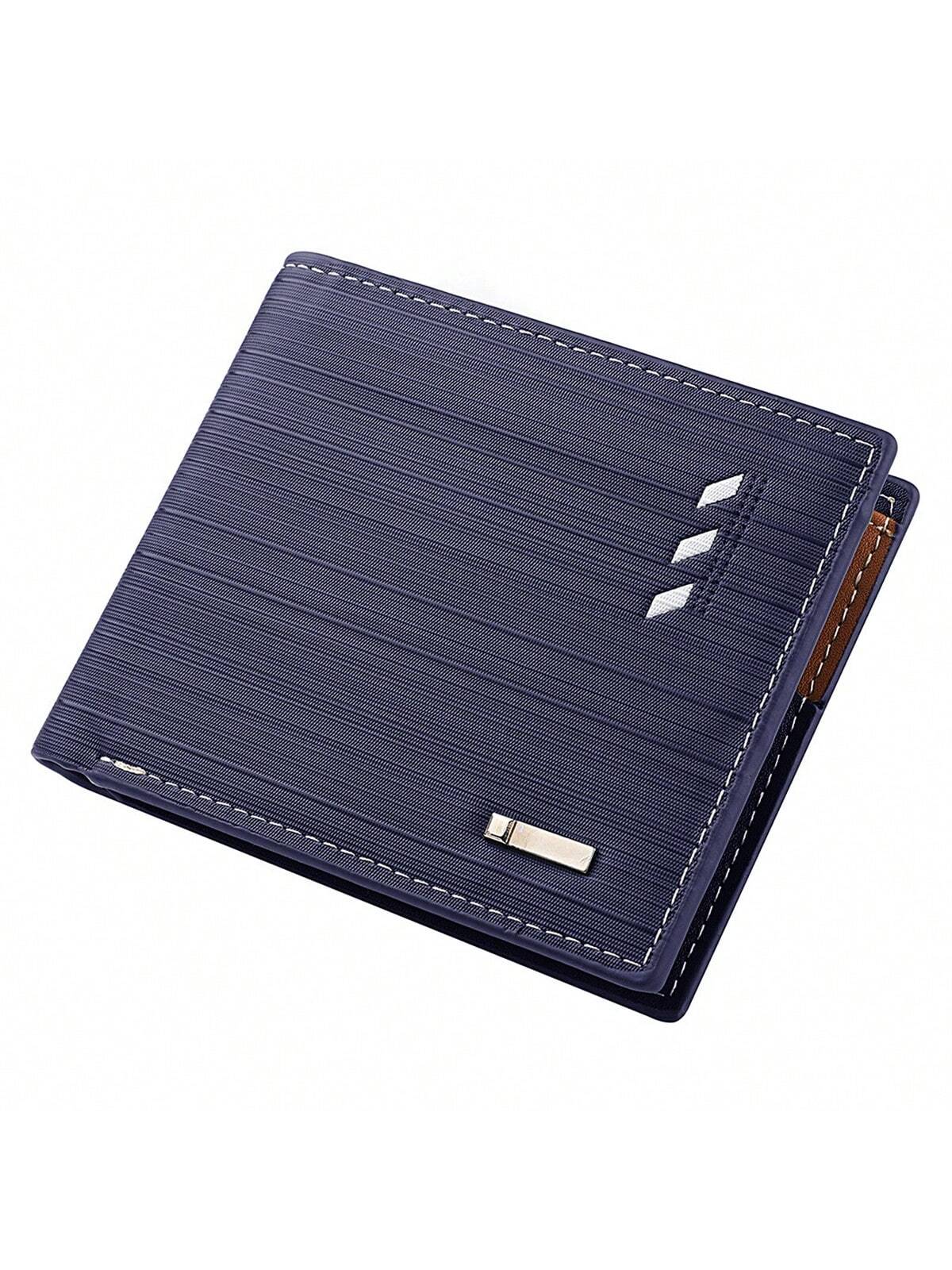 1PC Men Colorblock Small Wallet Credit Card Small Purse Window Bifold Men Wallet