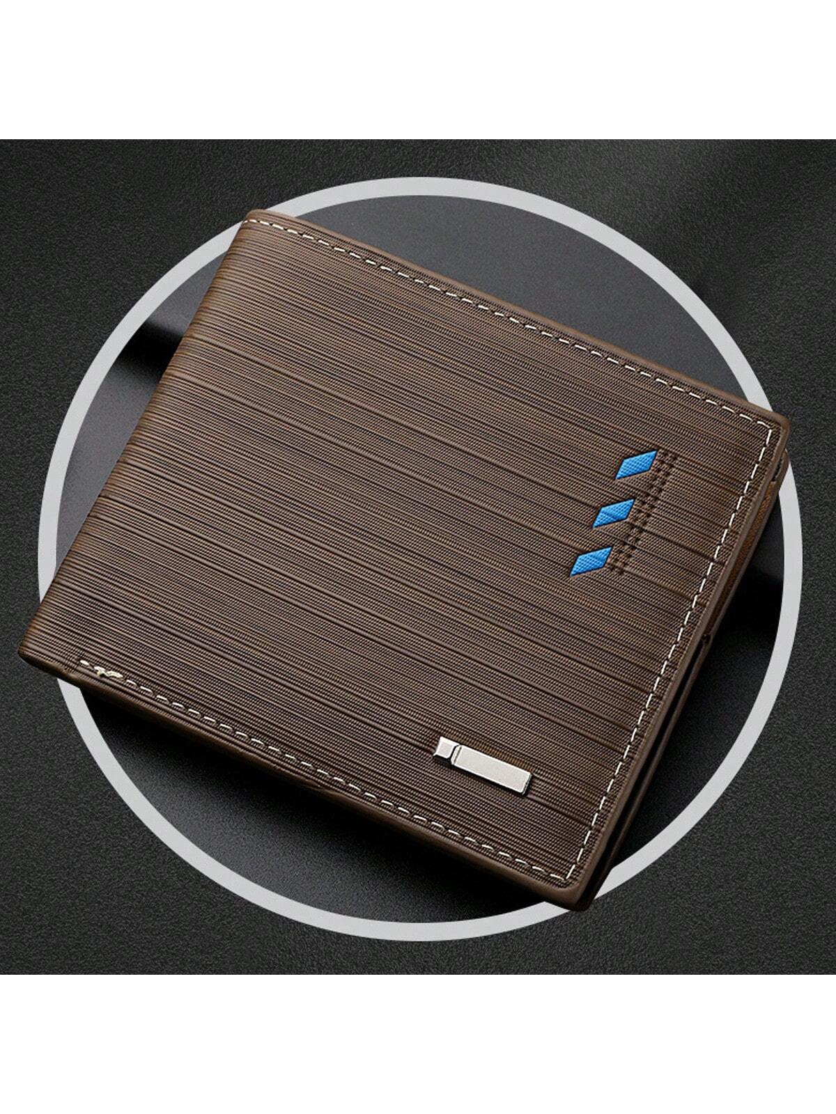 1PC Men Colorblock Small Wallet Credit Card Small Purse Window Bifold Men Wallet