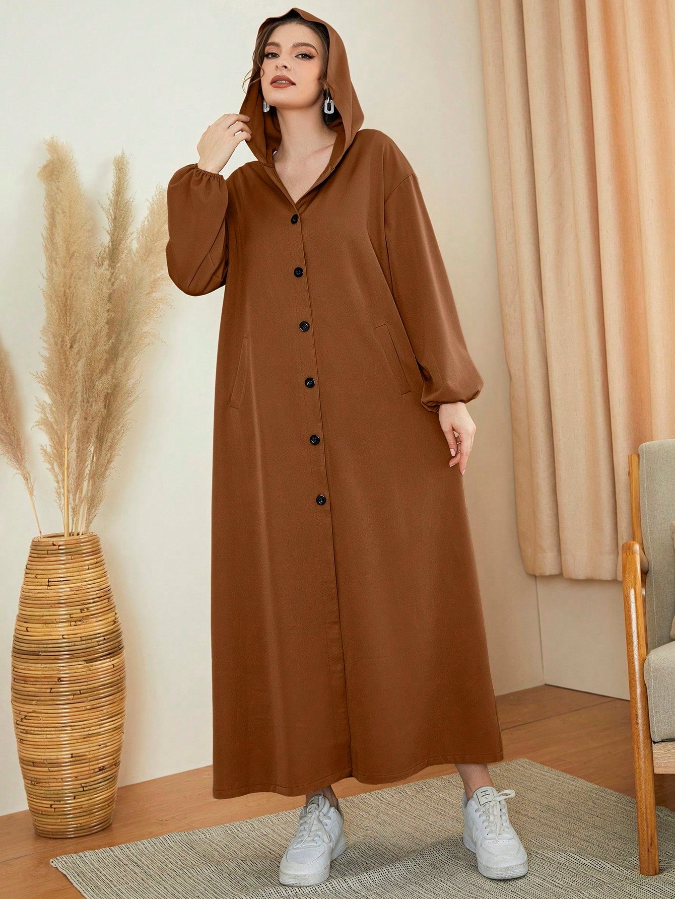 Mulvari Women's Single-breasted Arab Abaya