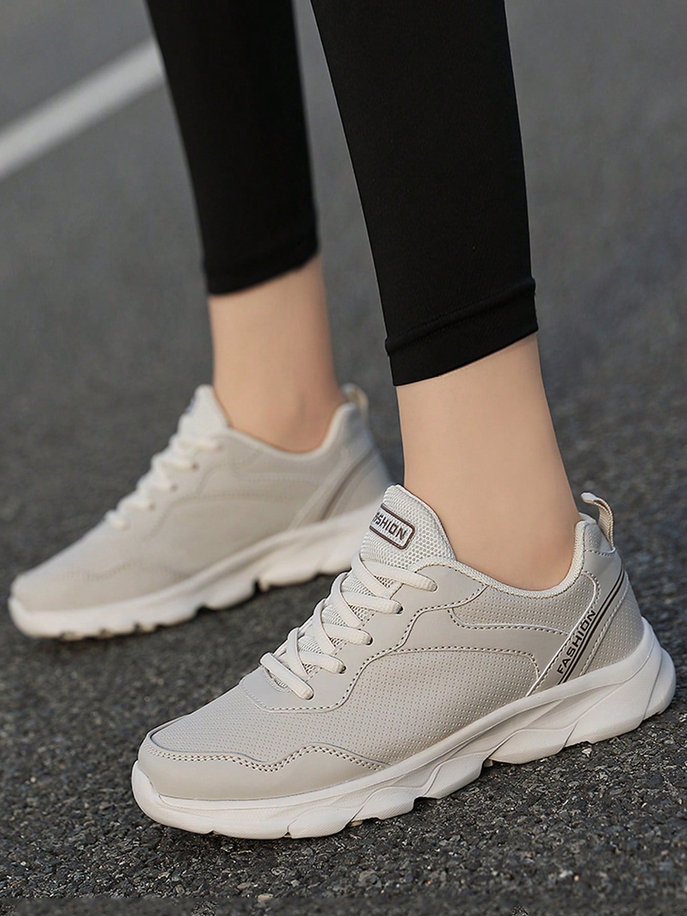 Women'S Breathable Mesh Lace-Up Sneakers For Four Seasons, Casual And Fashionable