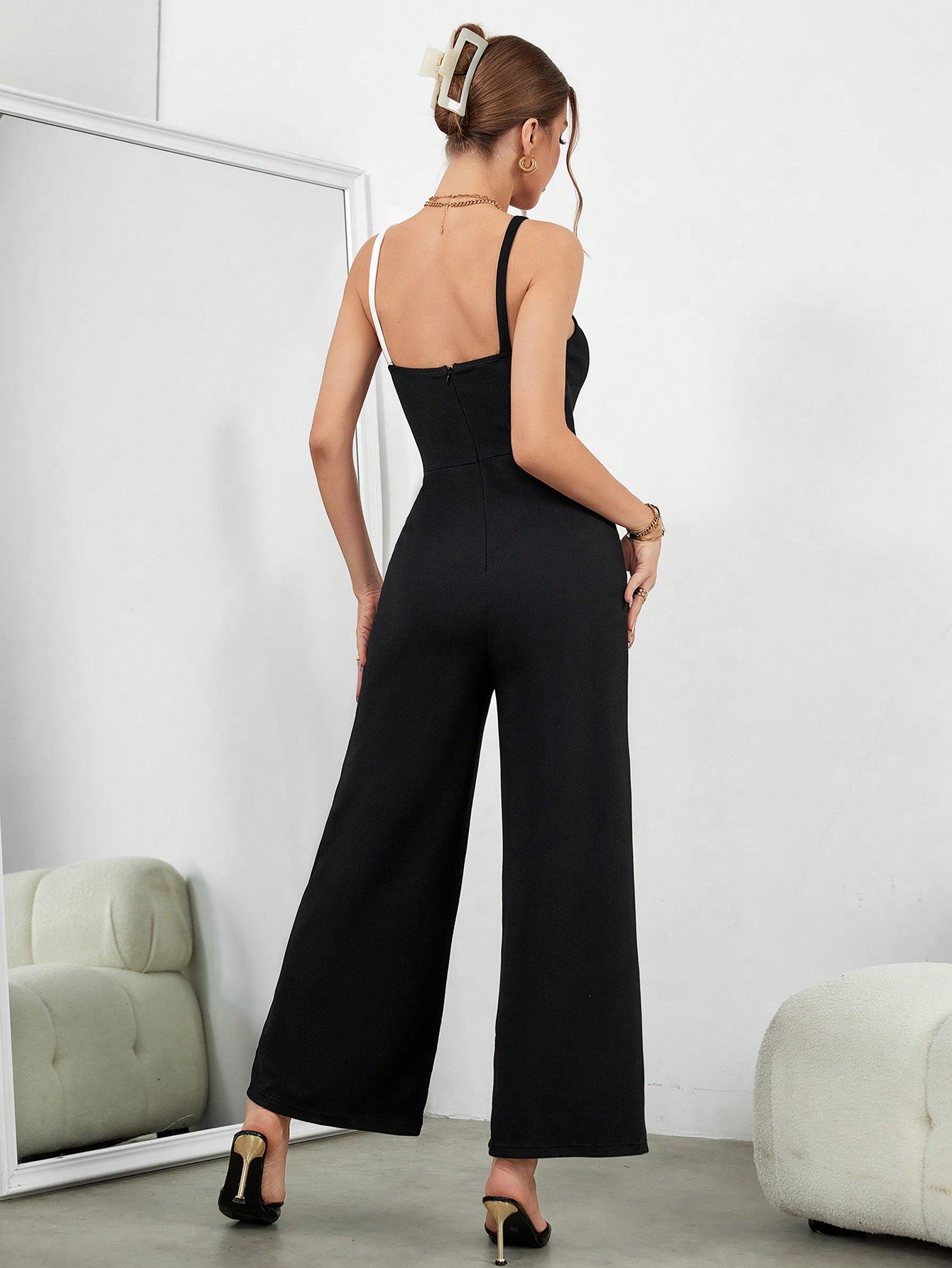 Privé Women's Colorblock Spaghetti Strap Jumpsuit