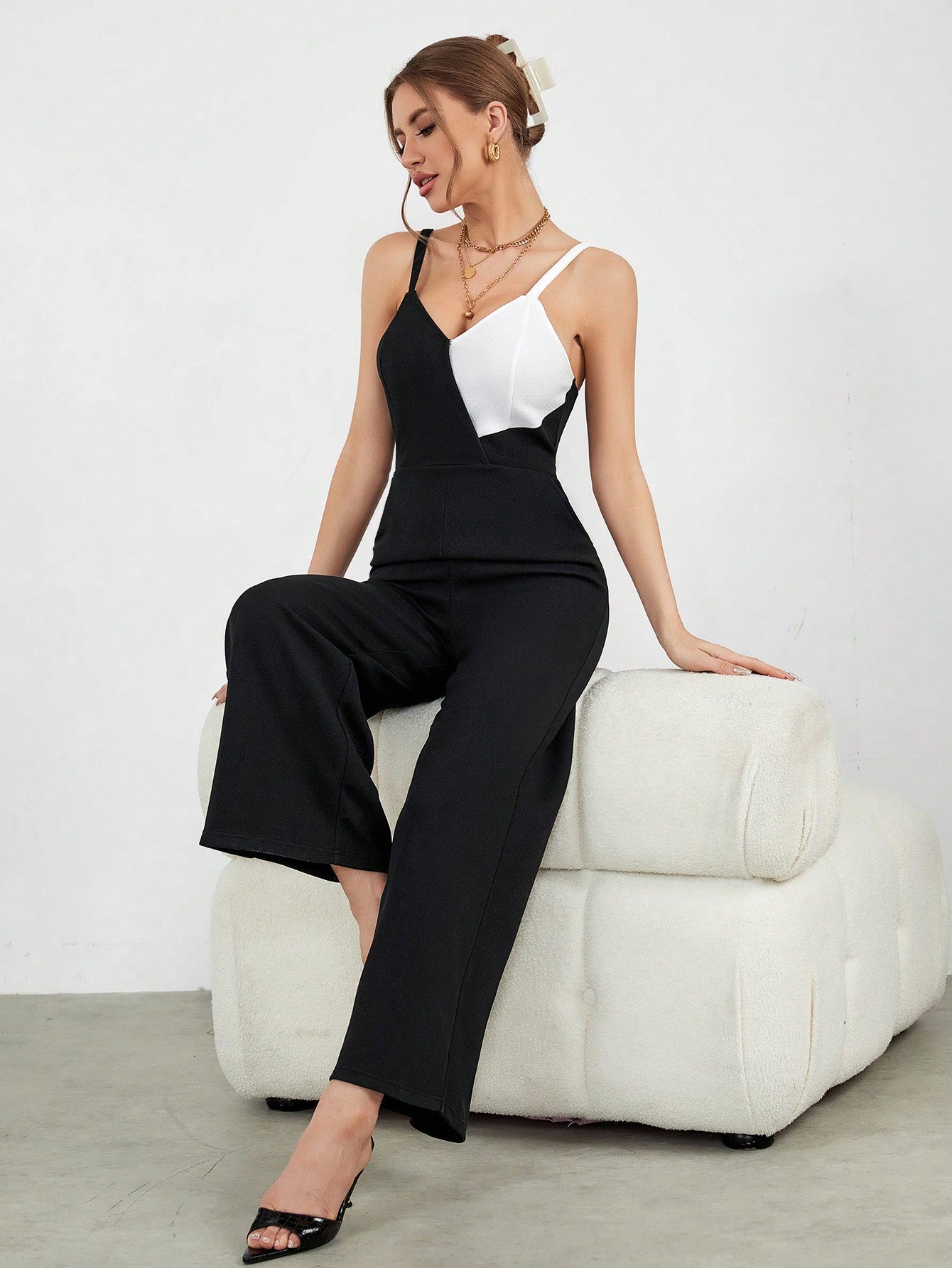 Privé Women's Colorblock Spaghetti Strap Jumpsuit