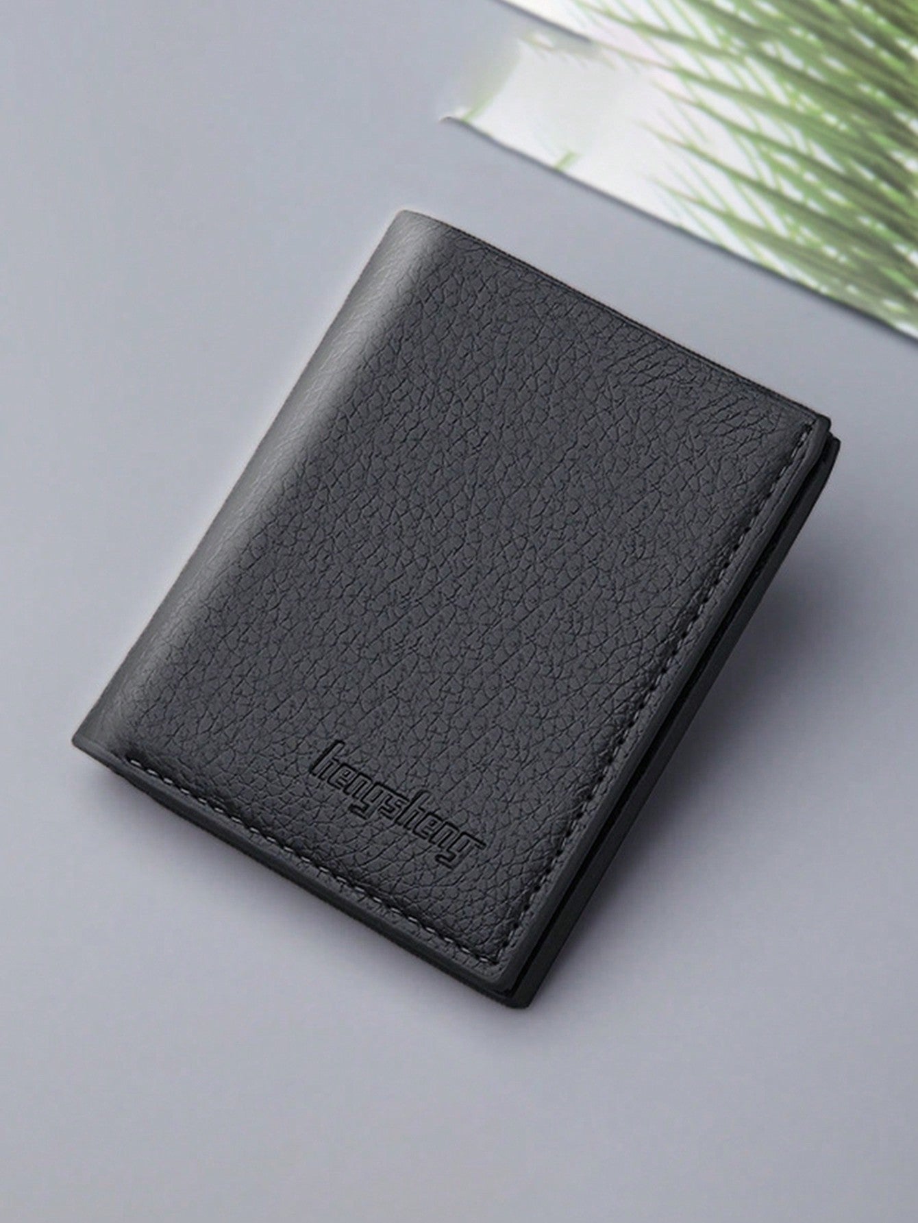 1pc Men's Multifunctional Slim 2 Fold Wallet With Pu Leather, Business & Casual Card Slots Short Purse For Daily Use