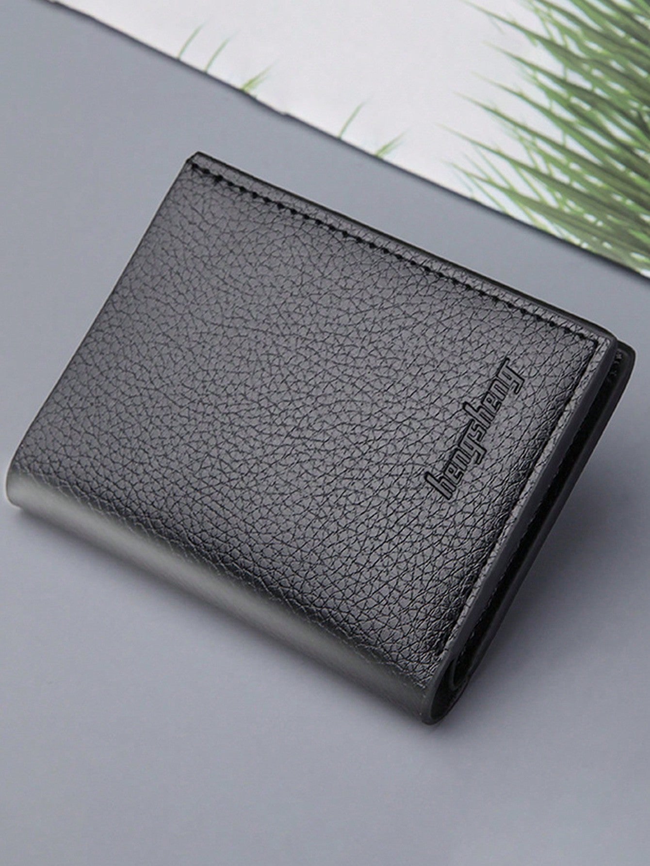 1pc Men's Multifunctional Slim 2 Fold Wallet With Pu Leather, Business & Casual Card Slots Short Purse For Daily Use