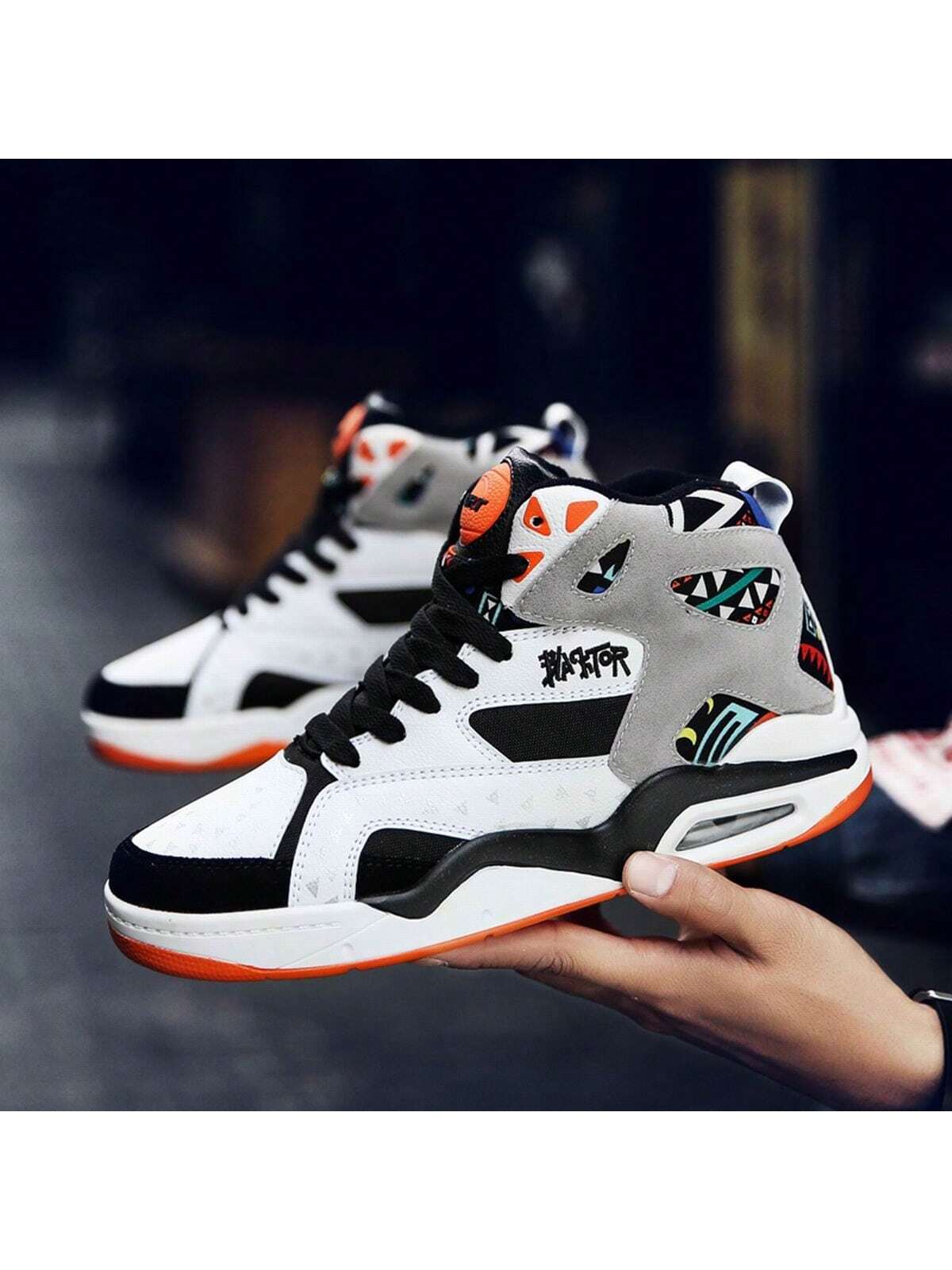 Autumn And Winter High-top Men's Casual Air-cushion Basketball Shoes Street Fashion Sneakers Trendy And Versatile