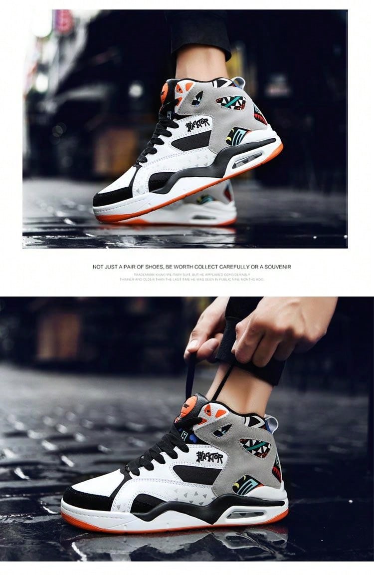 Autumn And Winter High-top Men's Casual Air-cushion Basketball Shoes Street Fashion Sneakers Trendy And Versatile