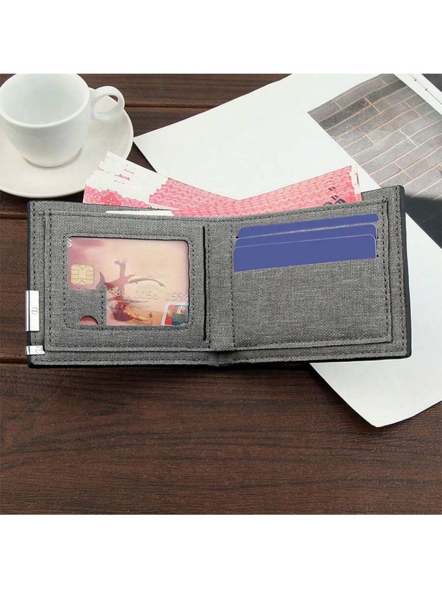 Men's Wallet New Short Multifunctional Large-capacity Purse For Students, Korean Style Casual Wallet Card Holder