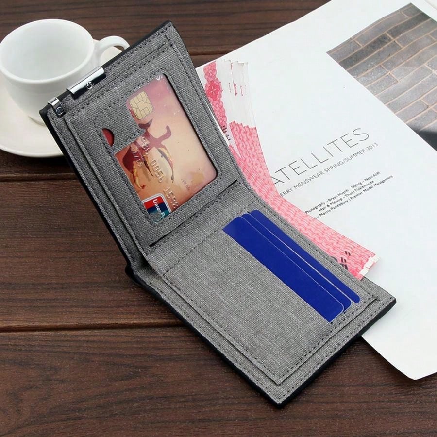 Men's Wallet New Short Multifunctional Large-capacity Purse For Students, Korean Style Casual Wallet Card Holder