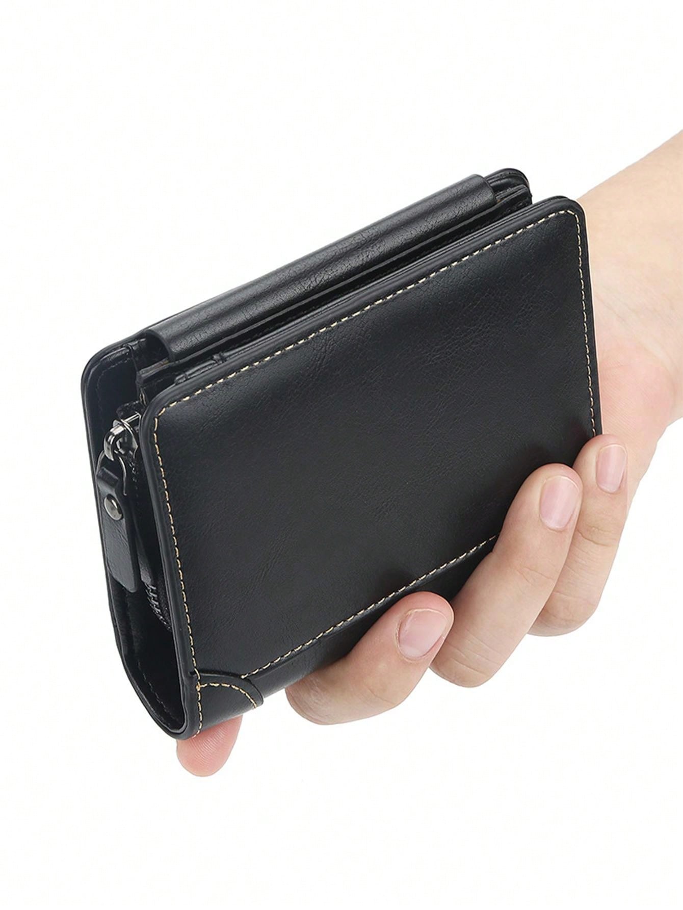 1pc Men's Multilayer Design Wallet, Cardholder