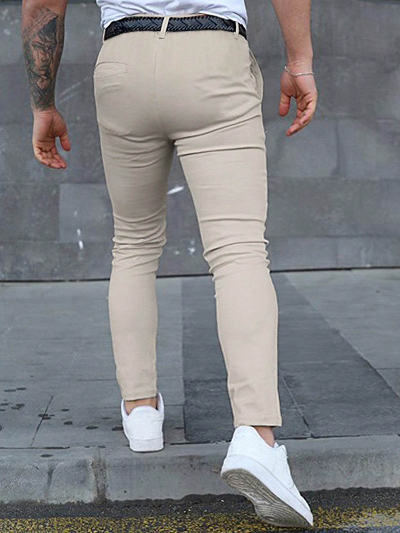 Men's Solid Color Suit Pants