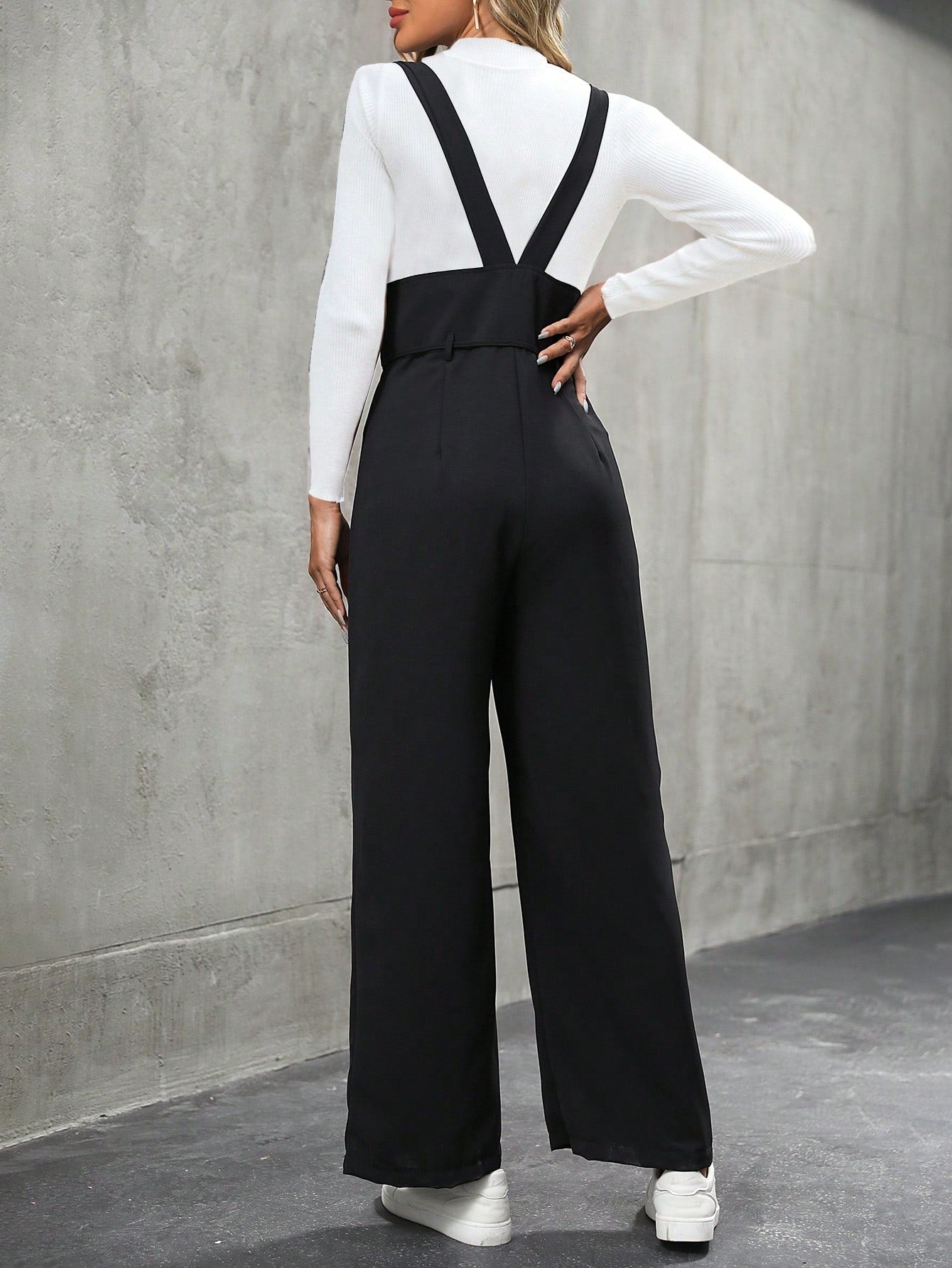 Essnce Button Front Overall Jumpsuit Without Tee