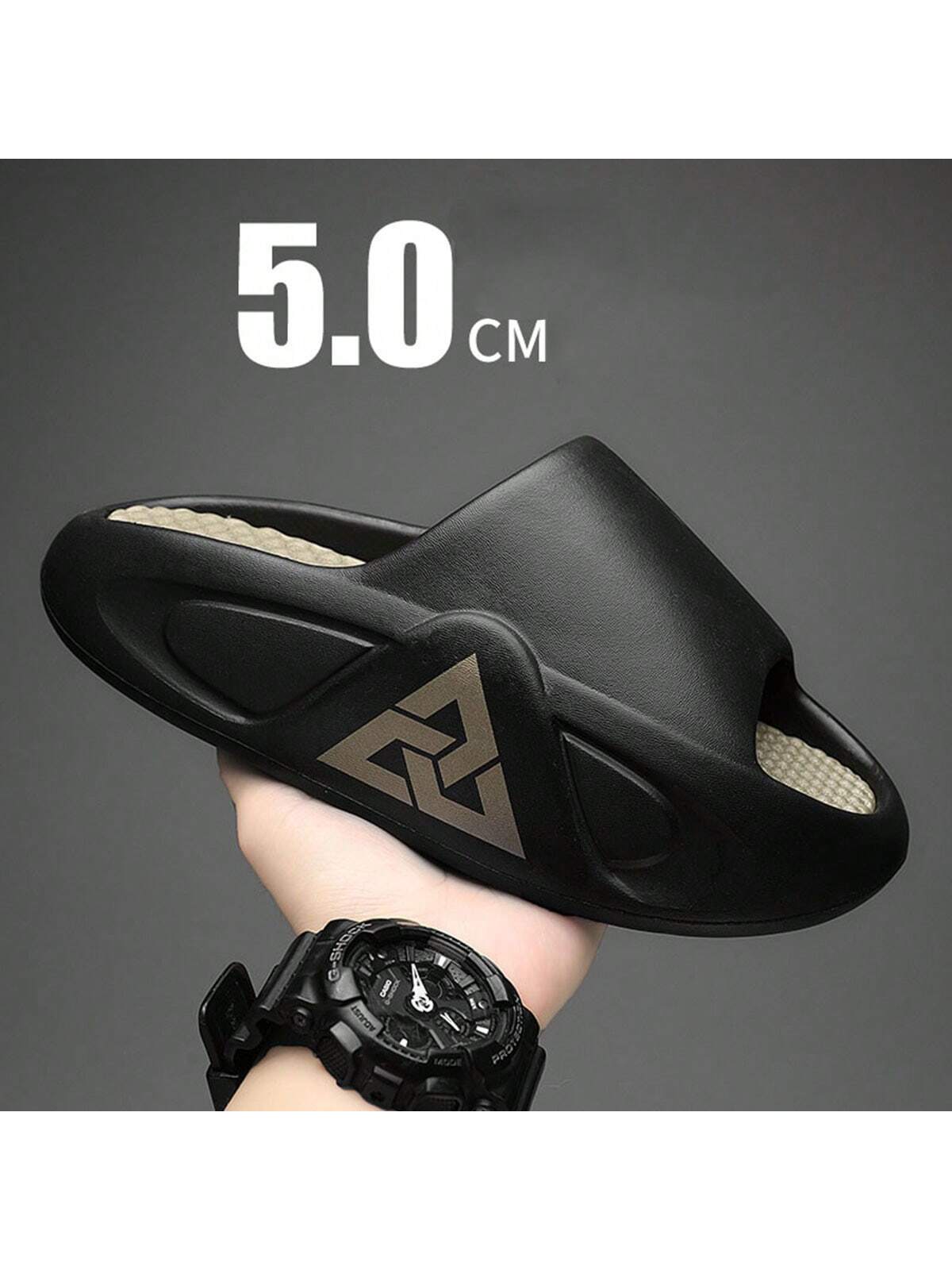 Men's Trendy Coconut Shell Design Slippers For 2023 Summer, Thick Bottom Platform & Outdoor Indoor Sandals