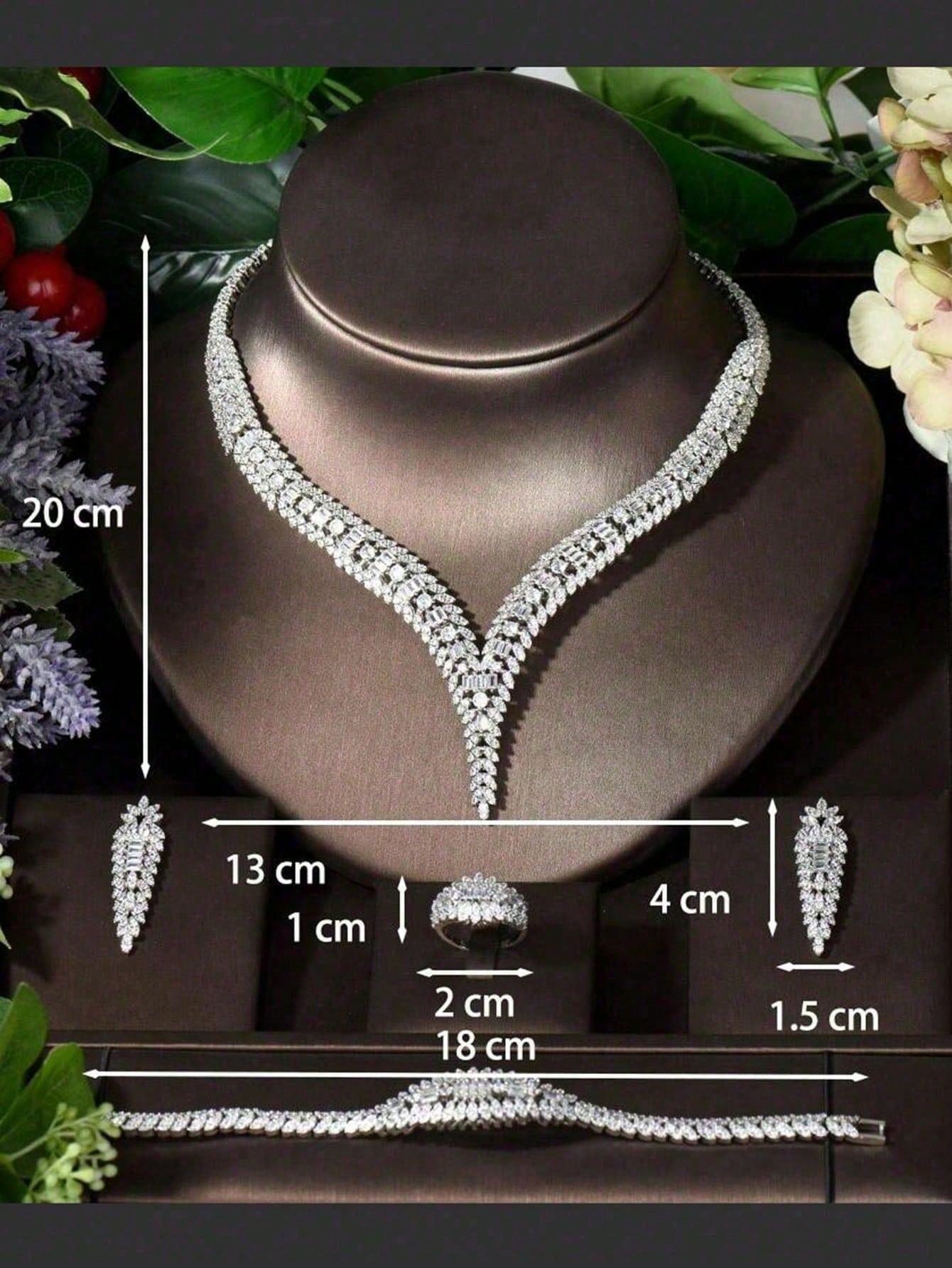 1 Set Super Quality Women Bridal Wedding Jewelry Sets CZ Necklace Earring Set Dubai Nigeria Jewelry Formal