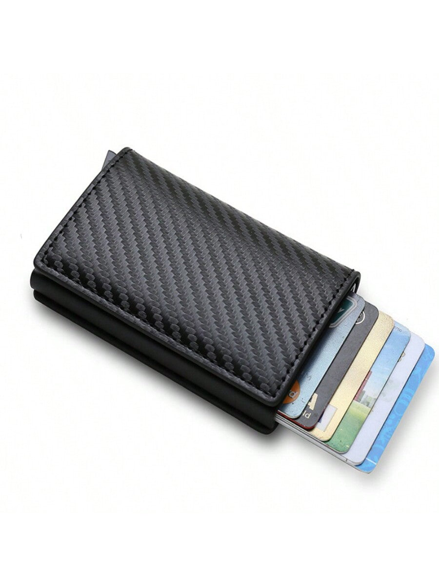 Minimalist Men's Ultra-thin Metal Wallet With Pop-up Credit Card Holder And Detachable Money Clip