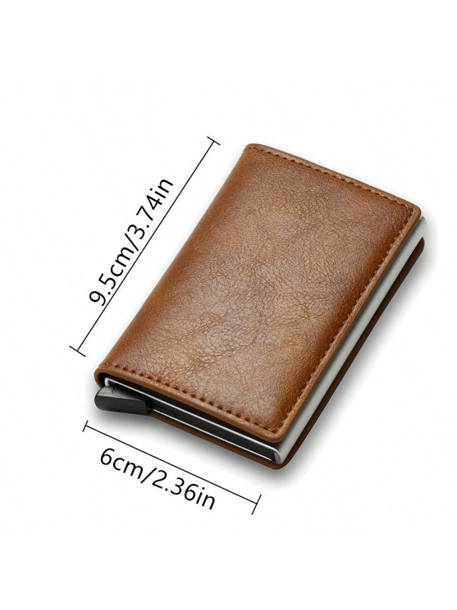 Minimalist Men's Ultra-thin Metal Wallet With Pop-up Credit Card Holder And Detachable Money Clip