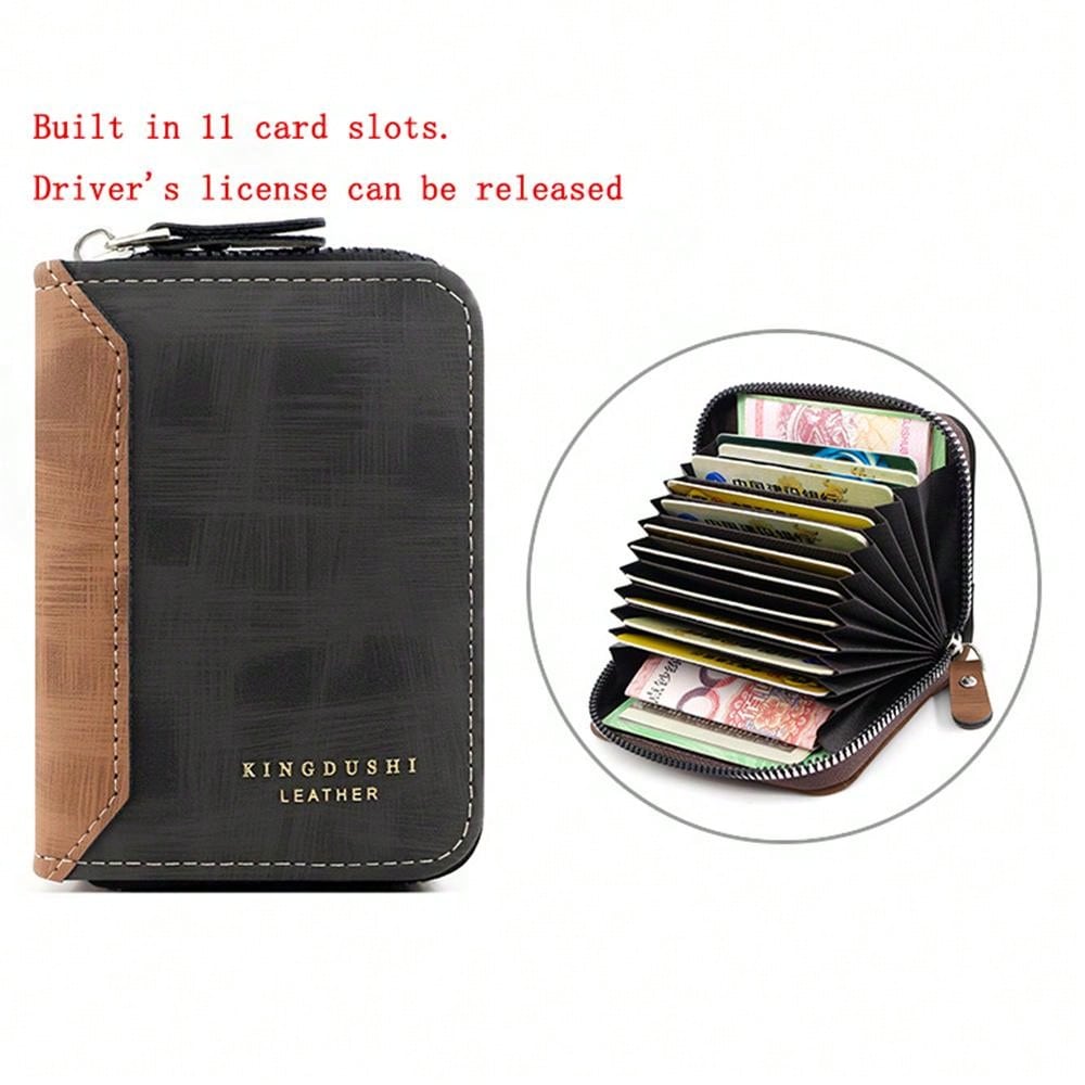 New Fashion Anti-theft Organ Wallet Card Holder Bag Men's Card  Clip Card Bag Multifunctional Zipper Small Wallet Driver's License Bag Men's Short Wallet Credit Card Holder Money Clips Bag ID Card Holder Multi Purse Card Case Men's Wallet