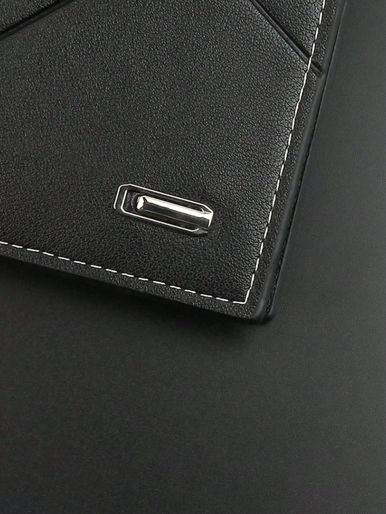 1pc Men's High-end Ultra-thin Black Leather Wallet With Multiple Card Slots And Inner Zipper Compartment