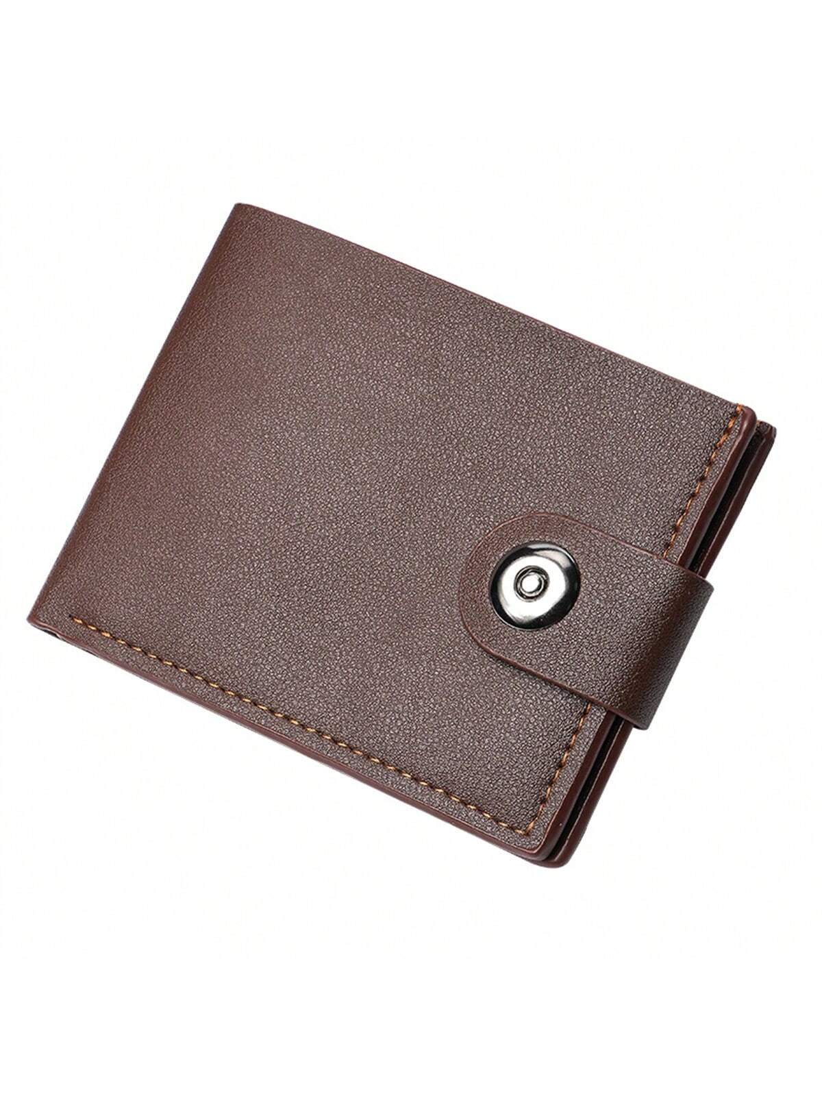 New Arrival Men's Magnetic Buckle Wallet, Short Ultra-thin Casual Korean Style Youth Personality Large Capacity Card Holder