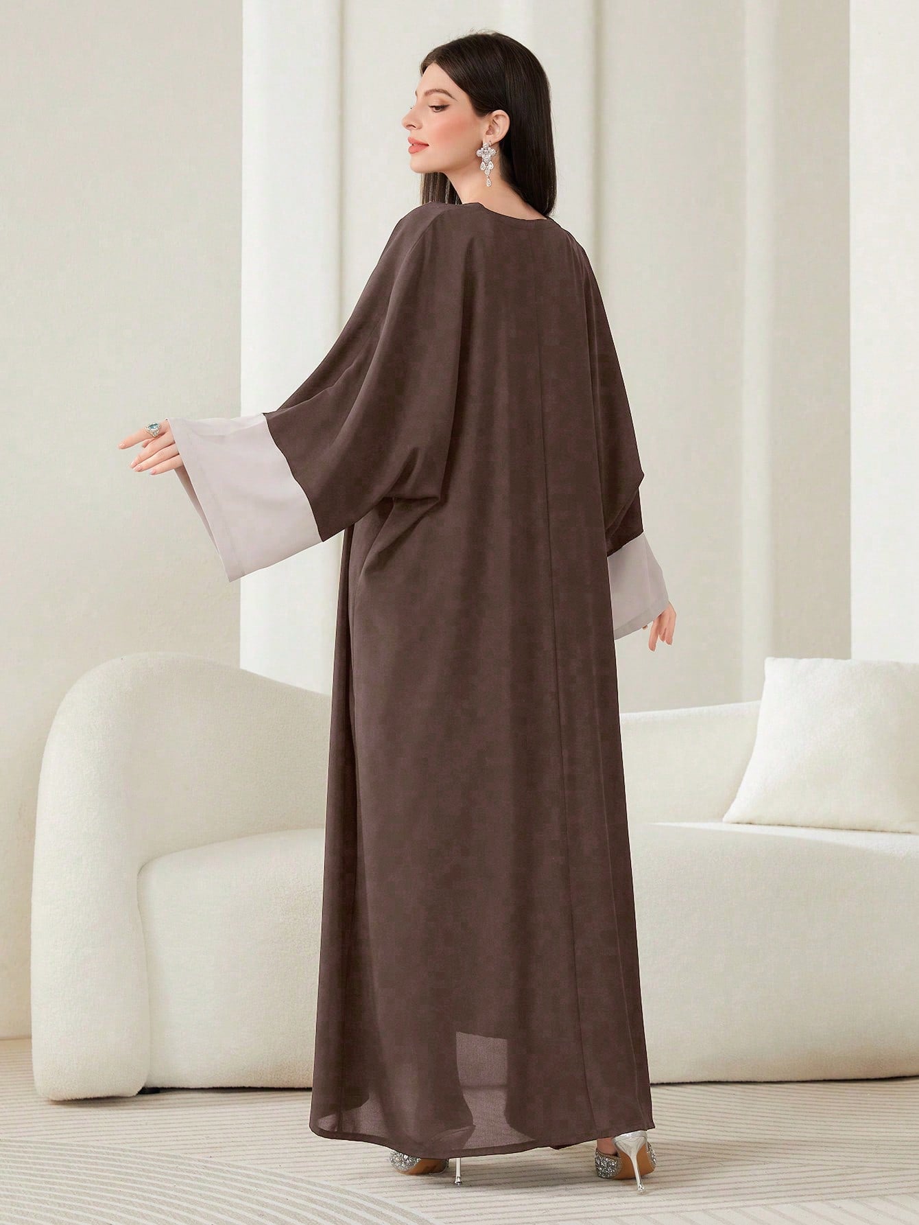 Najma Colorblock Flounce Sleeve Abaya