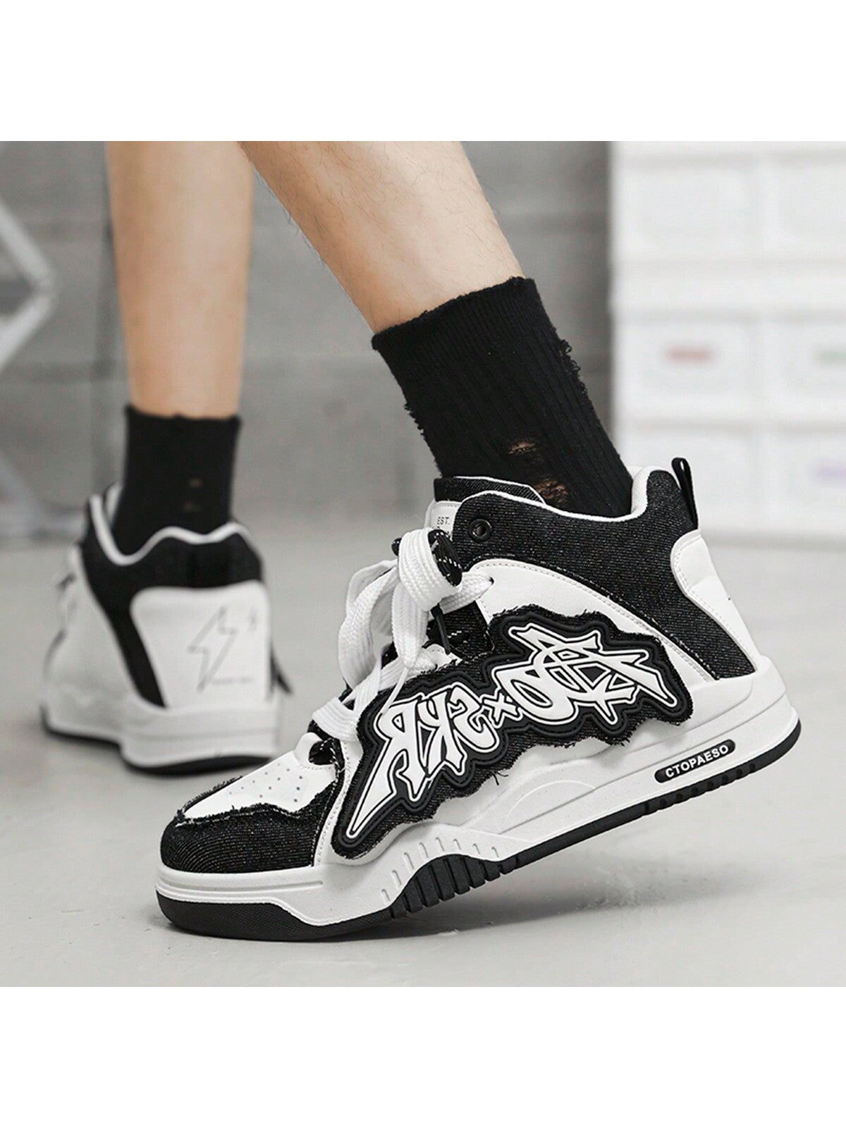 2023 New Style Men's High-top Sneakers, Casual Shoes, All-match Shoes, Student High-top Shoes, Outdoor Travel Sports Shoes